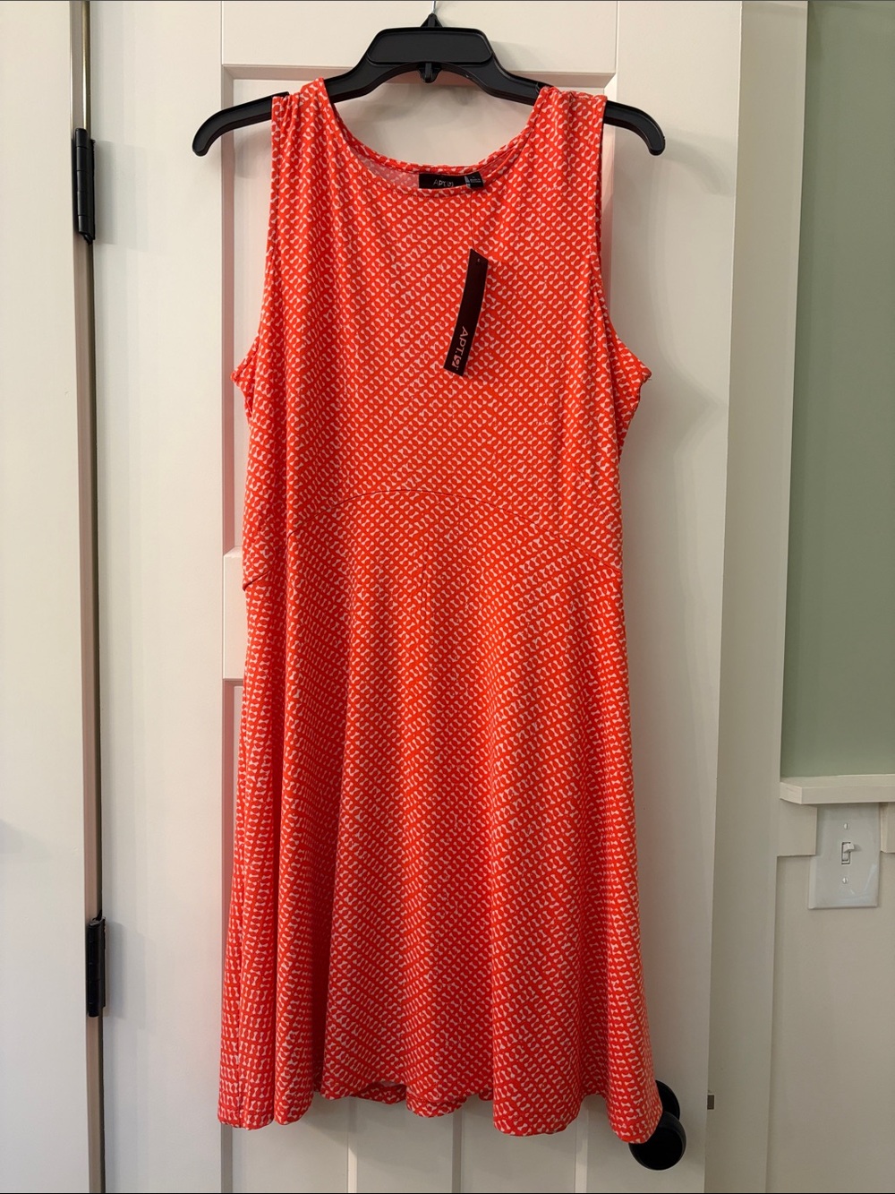 Apt. 9 Coral Printed Sleeveless A-Line Dress Size Large